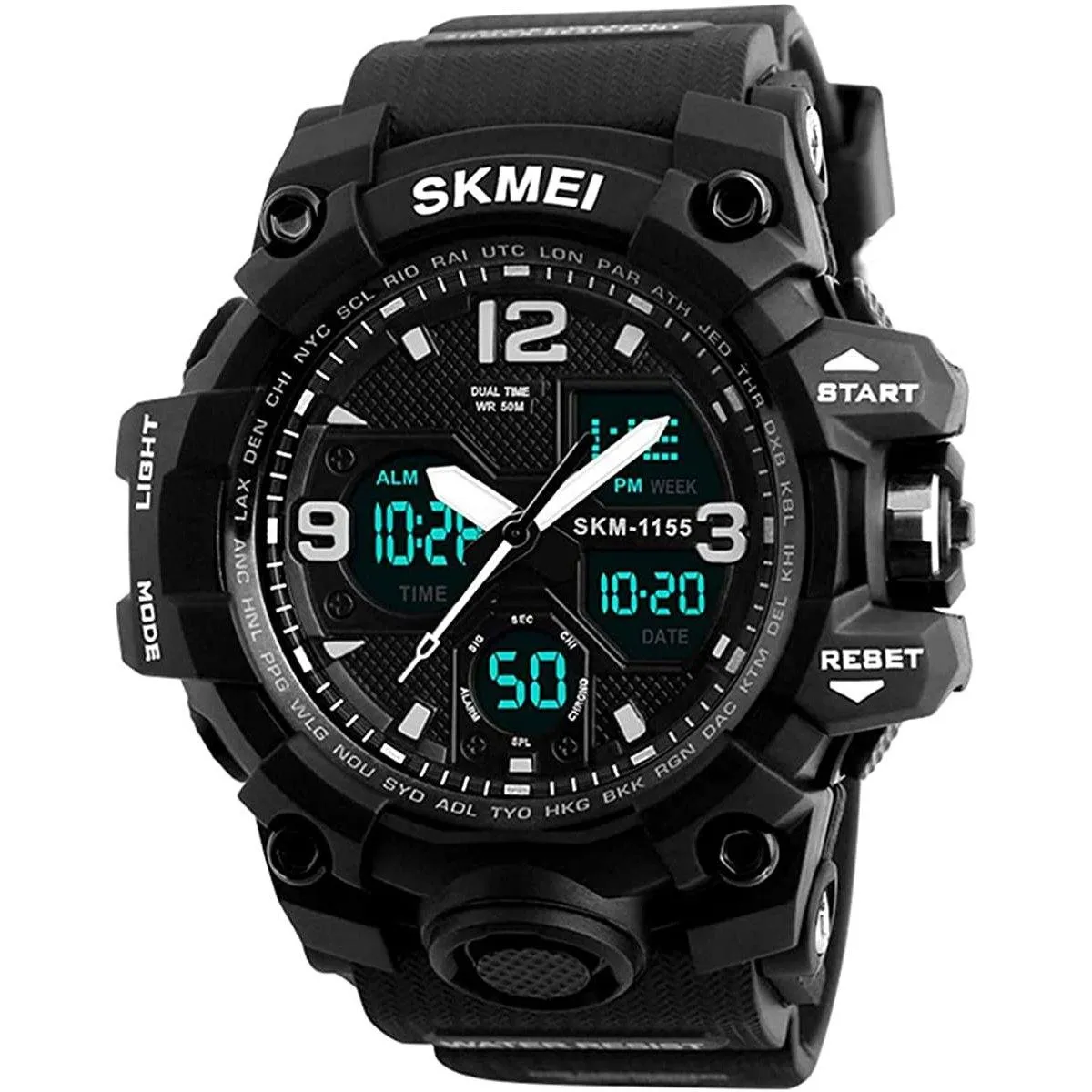 LYMFHCH Large Dual Dial Time Outdoor Army Wrist Watch Tactical