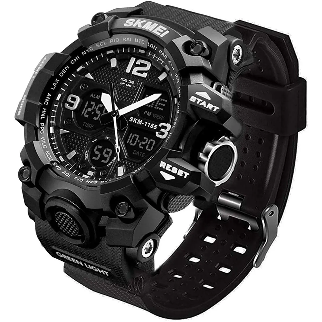 LYMFHCH Large Dual Dial Time Outdoor Army Wrist Watch Tactical