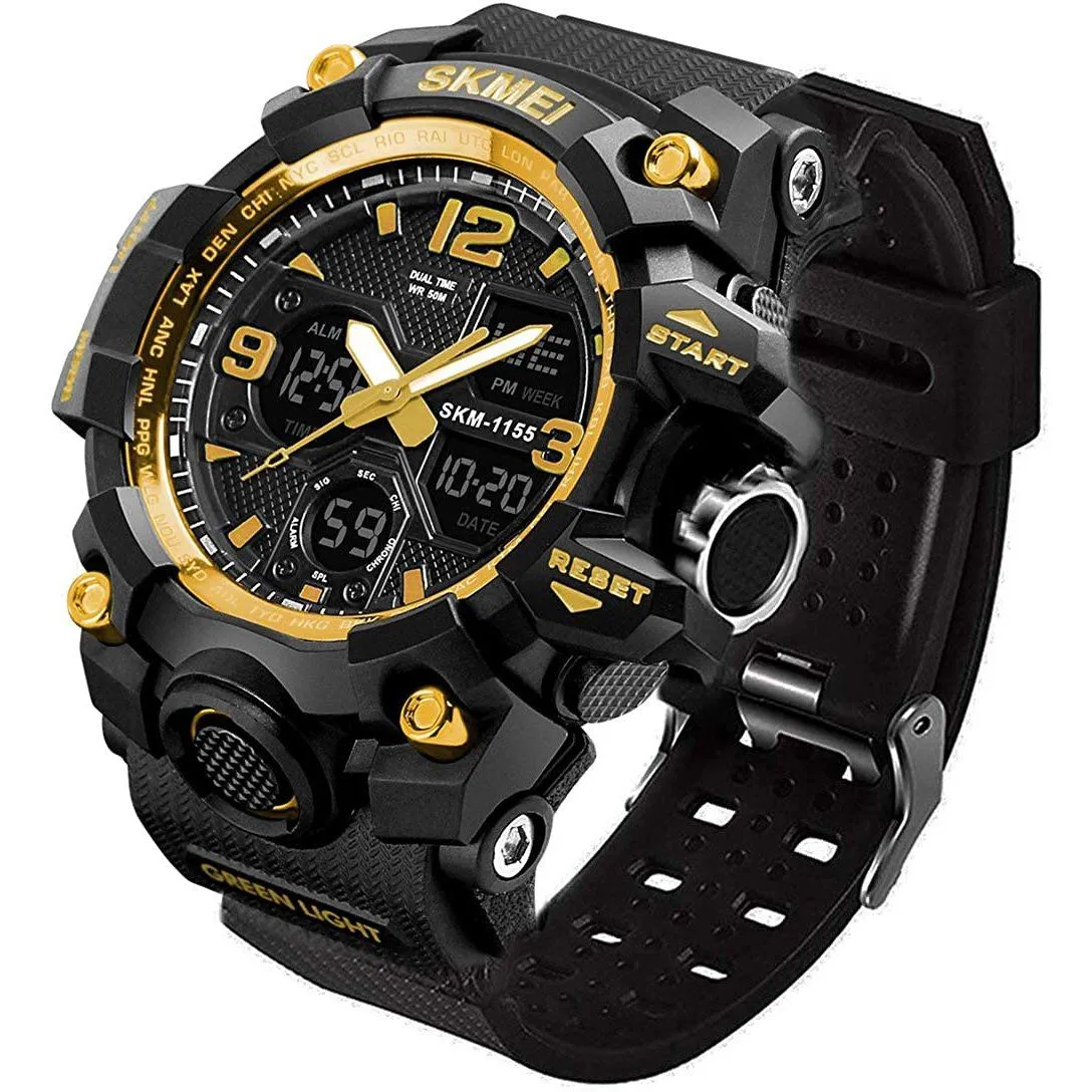 LYMFHCH Large Dual Dial Time Outdoor Army Wrist Watch Tactical