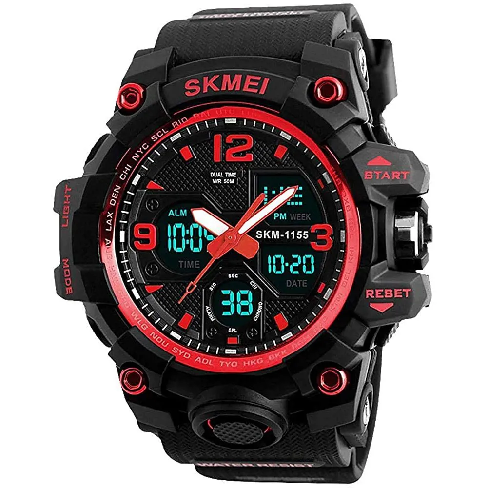 LYMFHCH Large Dual Dial Time Outdoor Army Wrist Watch Tactical