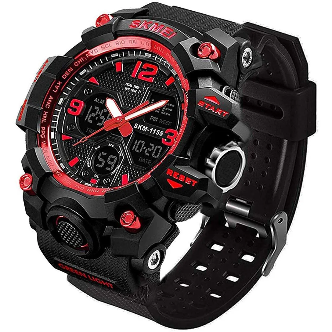 LYMFHCH Large Dual Dial Time Outdoor Army Wrist Watch Tactical