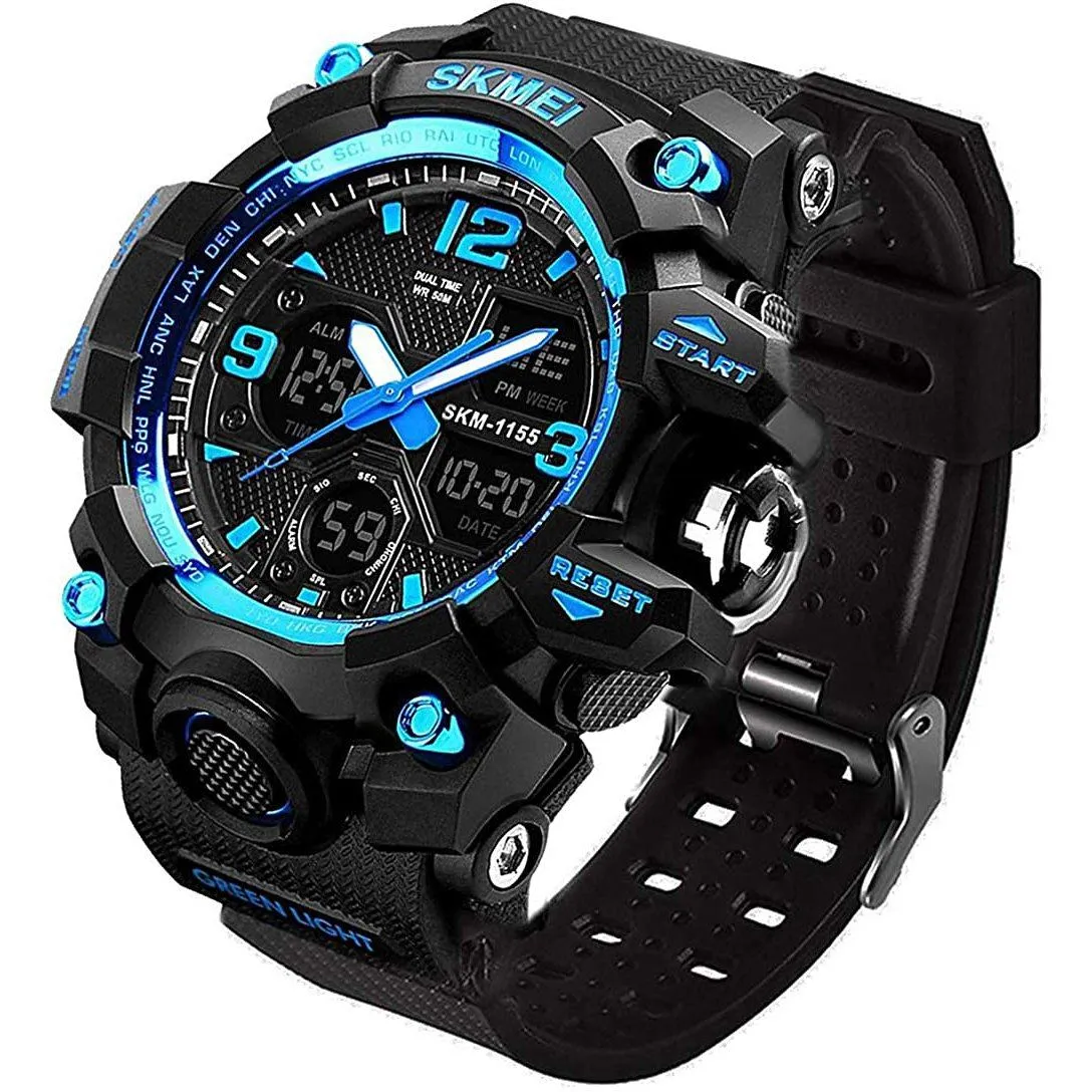 LYMFHCH Large Dual Dial Time Outdoor Army Wrist Watch Tactical