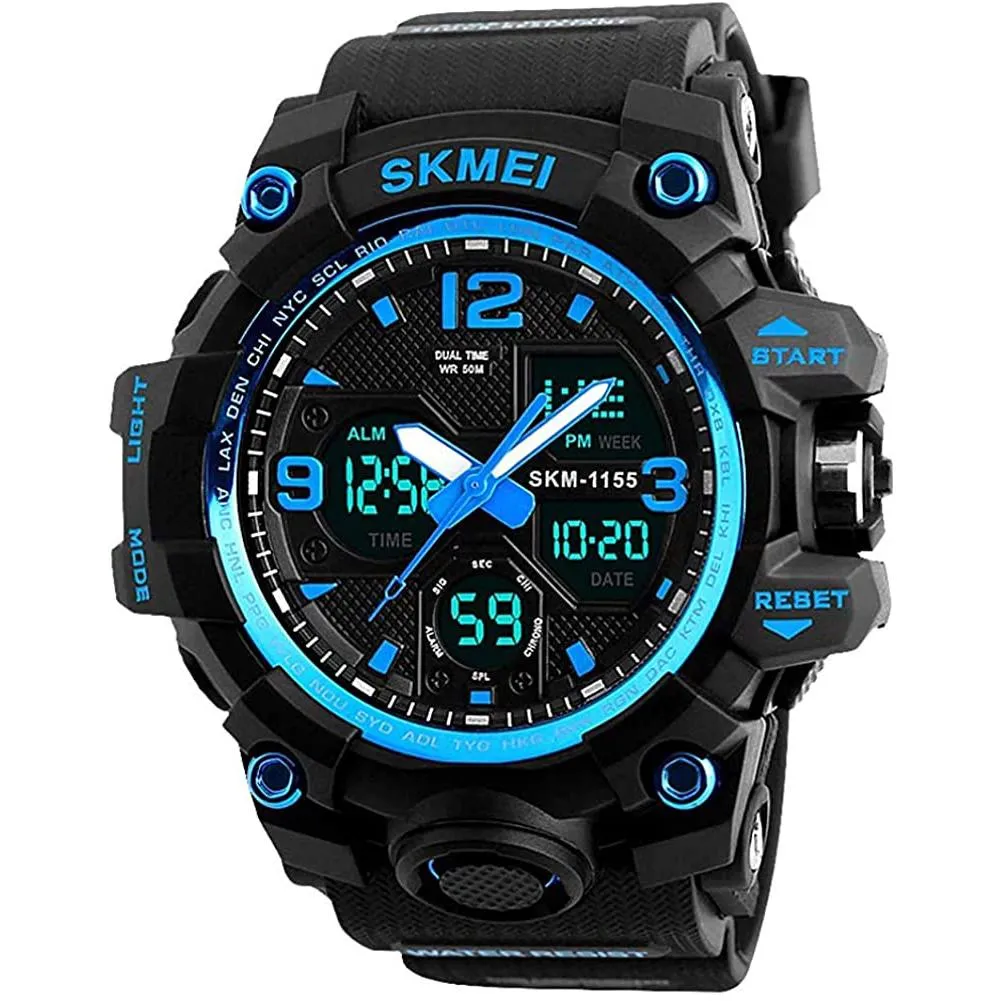 LYMFHCH Large Dual Dial Time Outdoor Army Wrist Watch Tactical