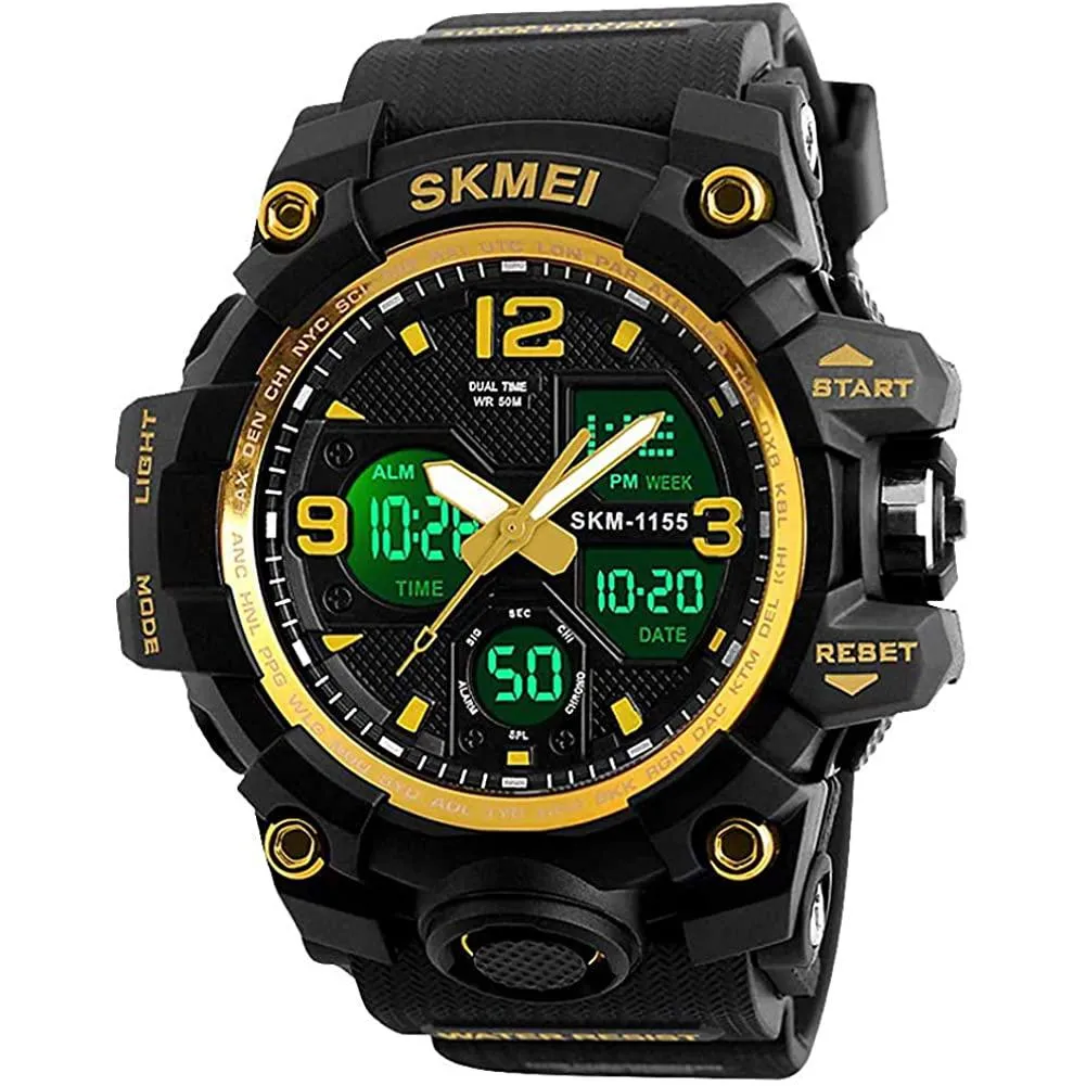 LYMFHCH Large Dual Dial Time Outdoor Army Wrist Watch Tactical