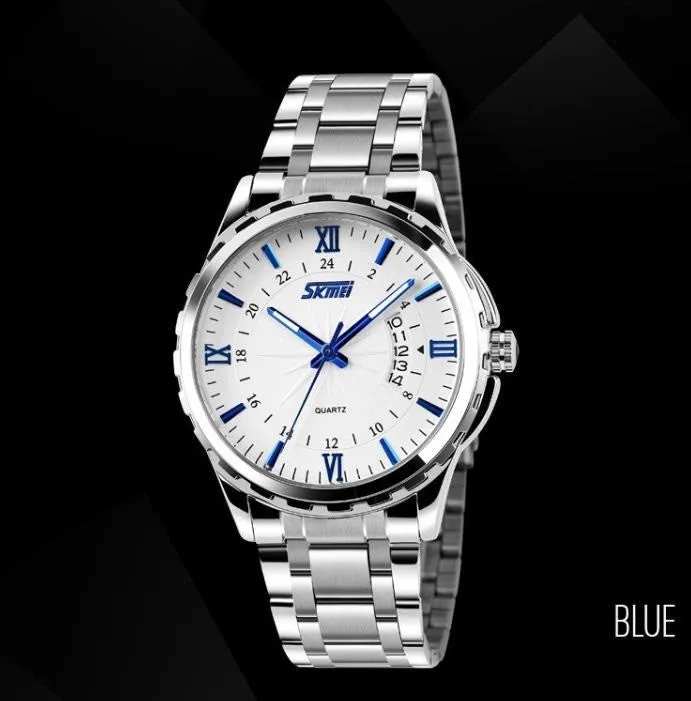 Man Full Steel watch men quartz watch Fashion Casual wrist watch Sports Military Wristwatches waterproof