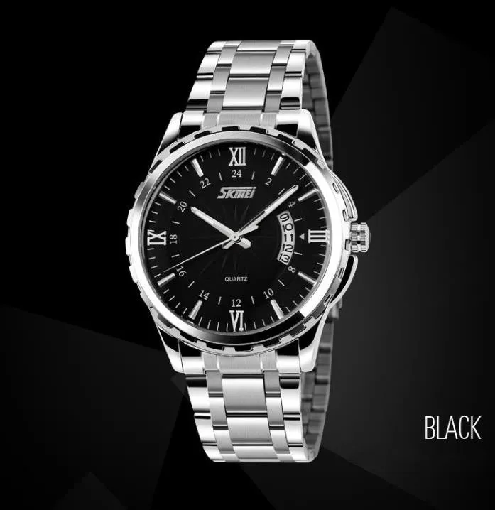 Man Full Steel watch men quartz watch Fashion Casual wrist watch Sports Military Wristwatches waterproof
