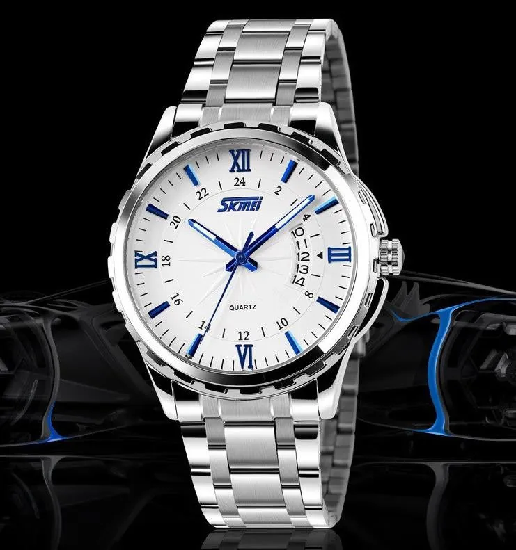 Man Full Steel watch men quartz watch Fashion Casual wrist watch Sports Military Wristwatches waterproof
