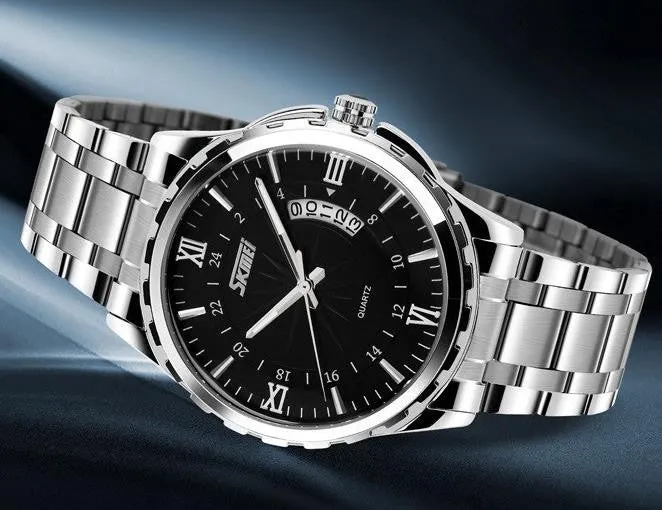 Man Full Steel watch men quartz watch Fashion Casual wrist watch Sports Military Wristwatches waterproof