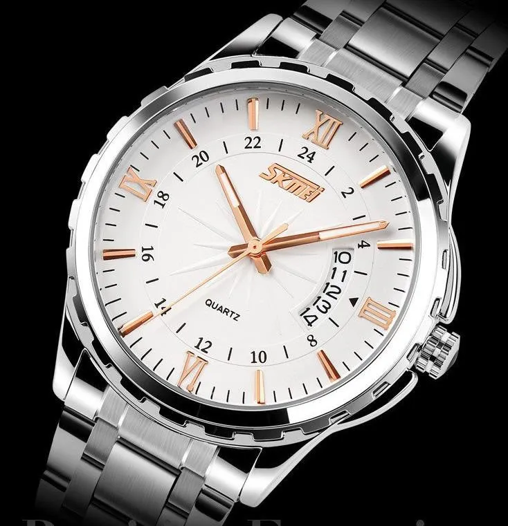 Man Full Steel watch men quartz watch Fashion Casual wrist watch Sports Military Wristwatches waterproof