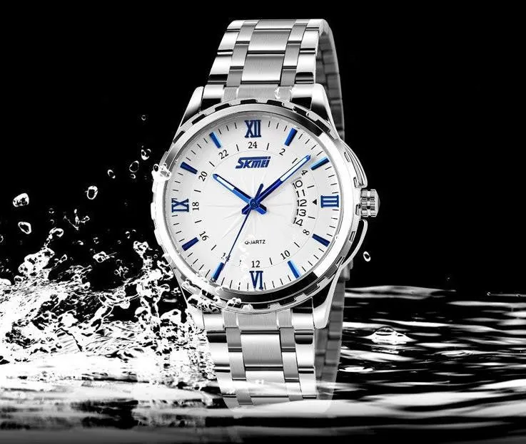 Man Full Steel watch men quartz watch Fashion Casual wrist watch Sports Military Wristwatches waterproof