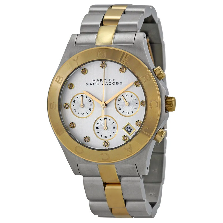 Marc By Marc Jacobs Chronograph Silver Dial Two-tone Ladies Watch MBM3177