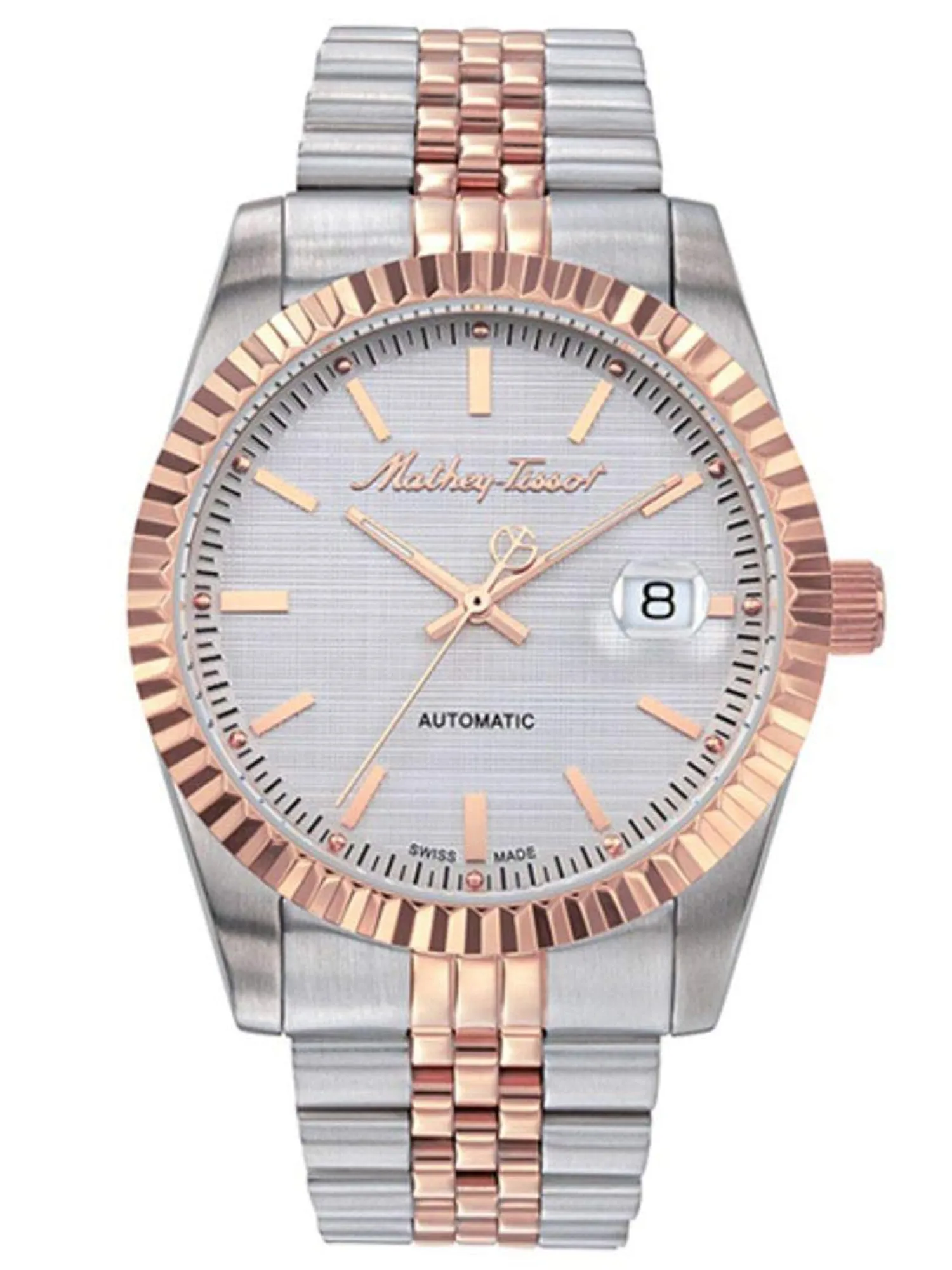 Mathey-Tissot Swiss Made Automatic Analog White Dial Gents Watch-H1810ATRA