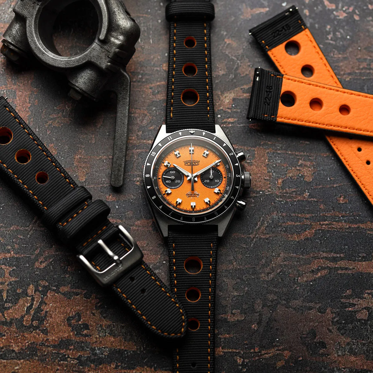 Mayday Anchor Sailcloth Divers Watch Strap - Sunset