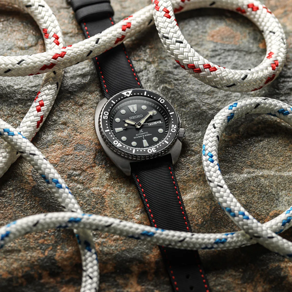 Mayday Regatta Sailcloth Divers Watch Strap - Crimson