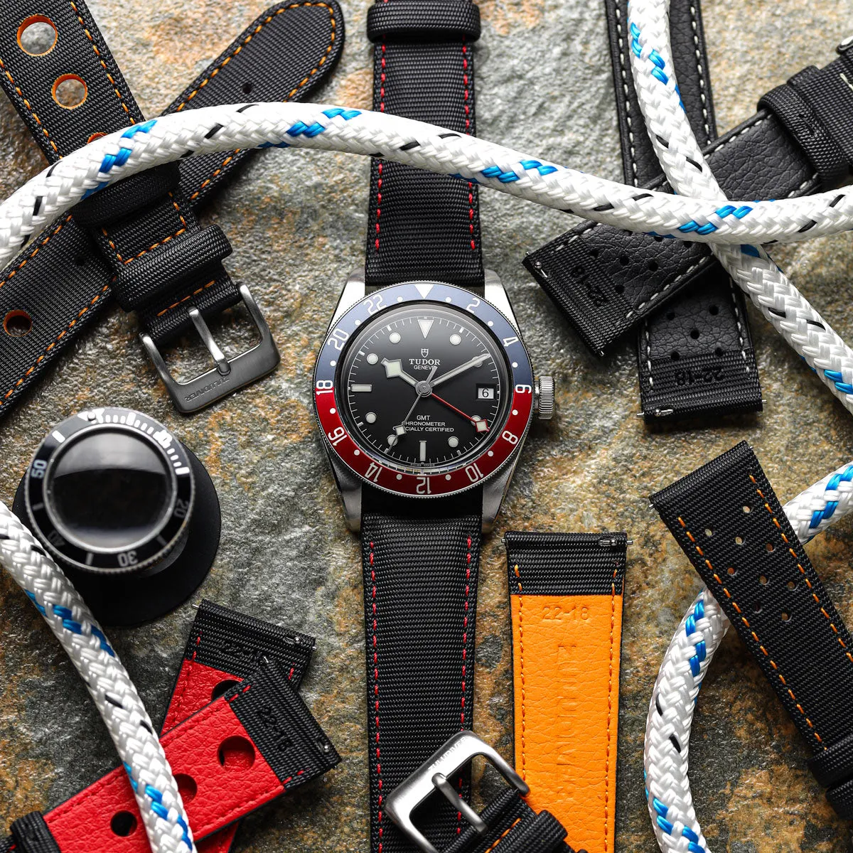 Mayday Regatta Sailcloth Divers Watch Strap - Crimson