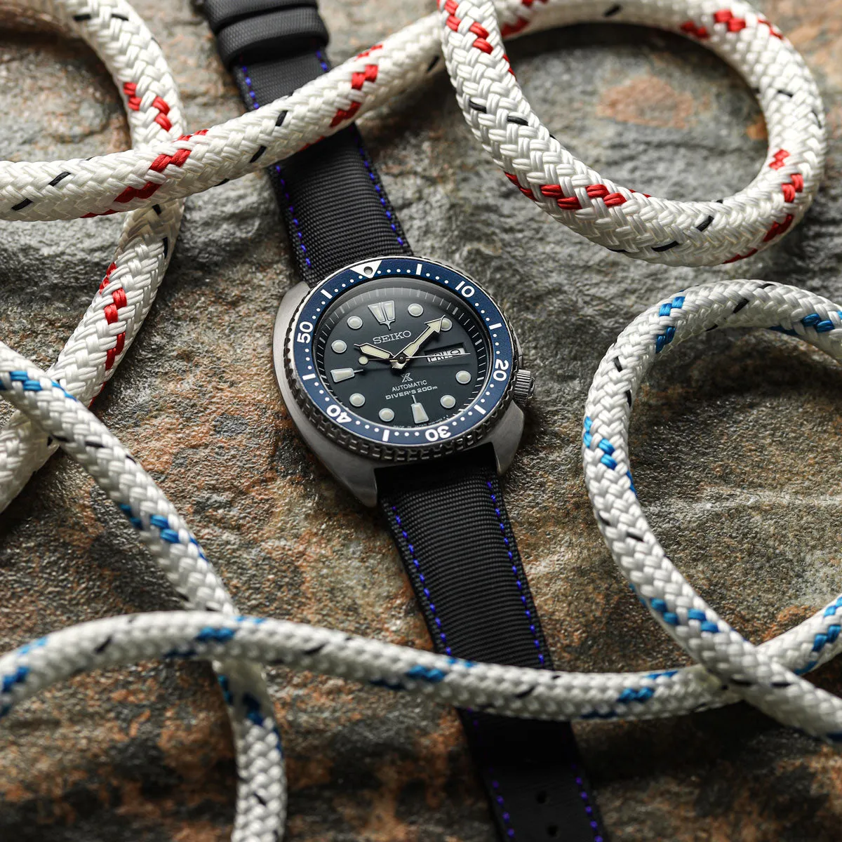 Mayday Regatta Sailcloth Divers Watch Strap - Crimson