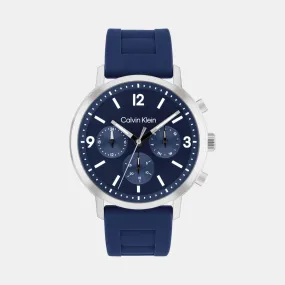 Men Quartz Blue Dial Leather Watch 25200460