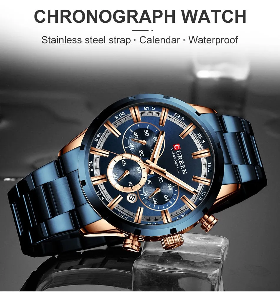 Men Watch Top Luxury Brand Sports Quartz | Waterproof Chronograph Wristwatch | Relogio Masculino
