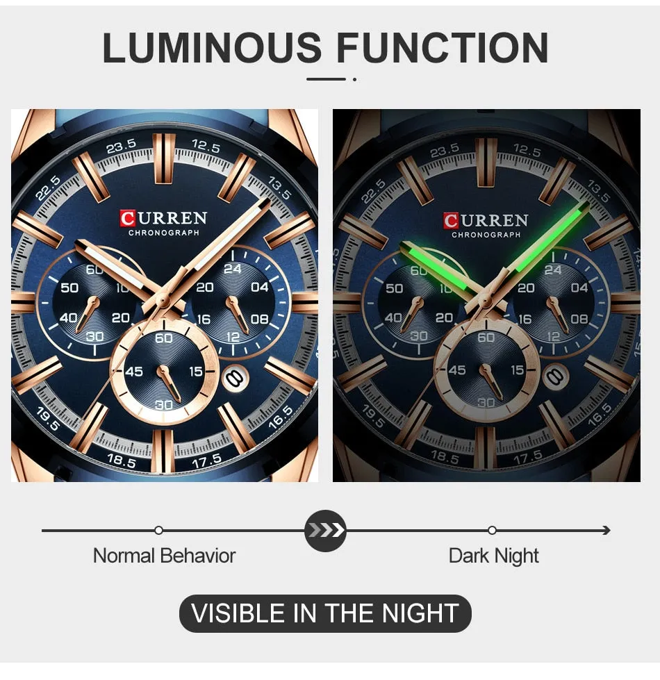 Men Watch Top Luxury Brand Sports Quartz | Waterproof Chronograph Wristwatch | Relogio Masculino