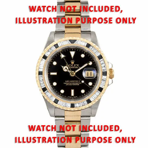 MENS 5.50CT BLACK ONYX AND DIAMOND BEZEL FOR ROLEX SUBMARINER, GMT MASTER 2 18KY