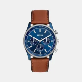 Men's Blue Leather Chronograph Watch BQ2512