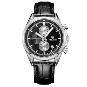 Men's Chronograph Leather Quartz Watch