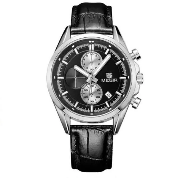 Men's Chronograph Leather Quartz Watch