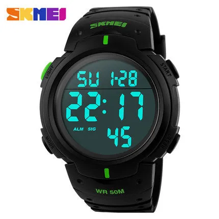 Men's Digital LED Sports Watch, Water Resistant to 50m (150ft)