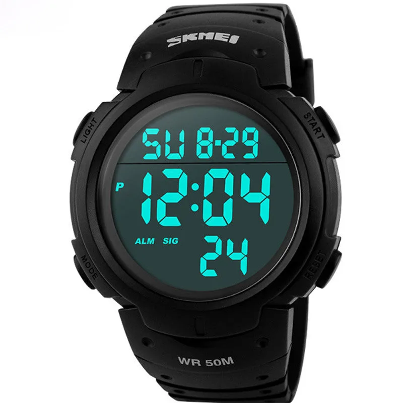 Men's Digital LED Sports Watch, Water Resistant to 50m (150ft)