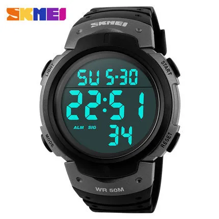 Men's Digital LED Sports Watch, Water Resistant to 50m (150ft)