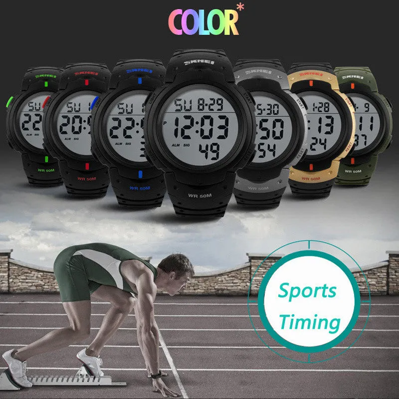 Men's Digital LED Sports Watch, Water Resistant to 50m (150ft)