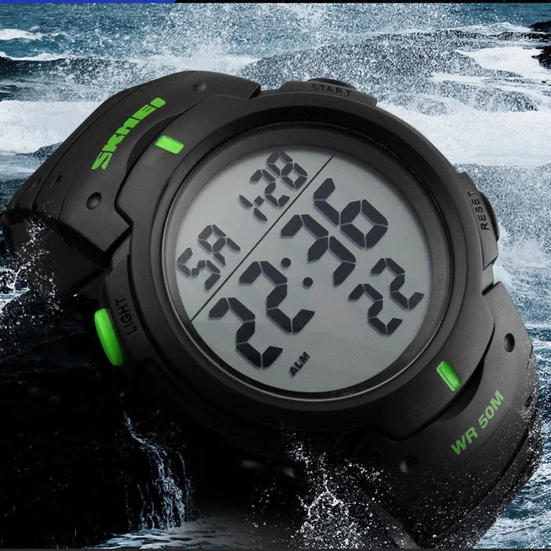 Men's Digital LED Sports Watch, Water Resistant to 50m (150ft)