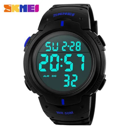 Men's Digital LED Sports Watch, Water Resistant to 50m (150ft)