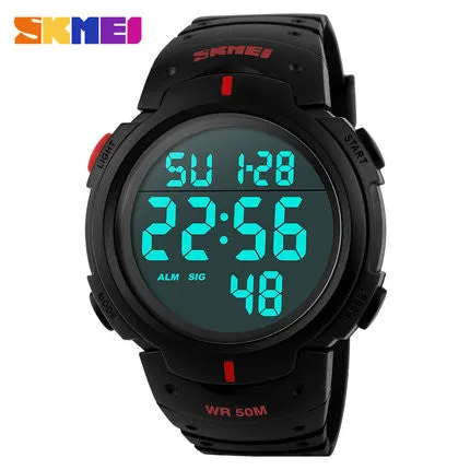 Men's Digital LED Sports Watch, Water Resistant to 50m (150ft)