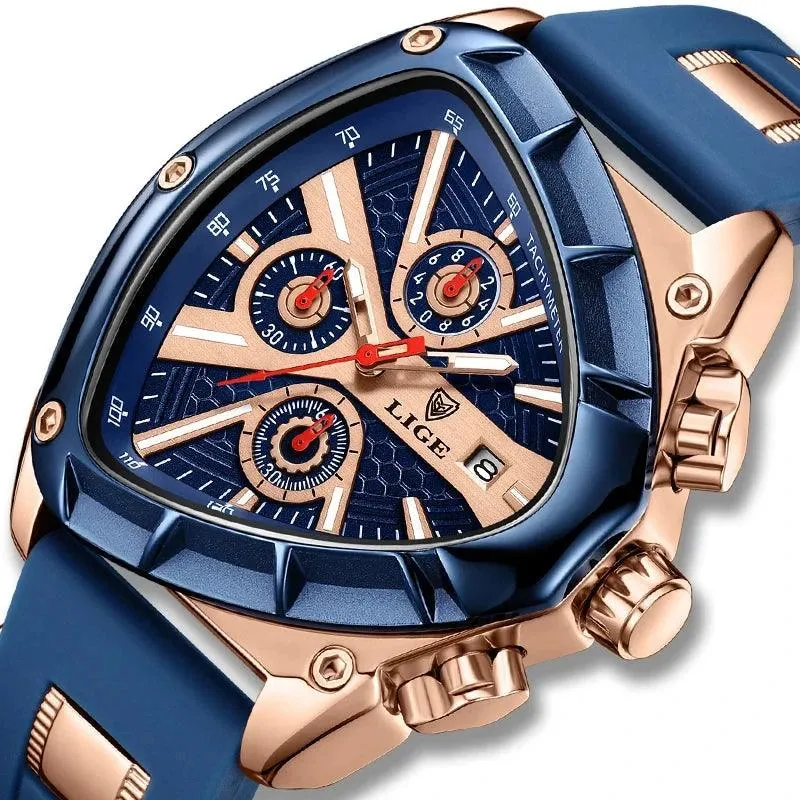 Mens Military Sports Watch Irregular Quartz Wristwatch Chronograph