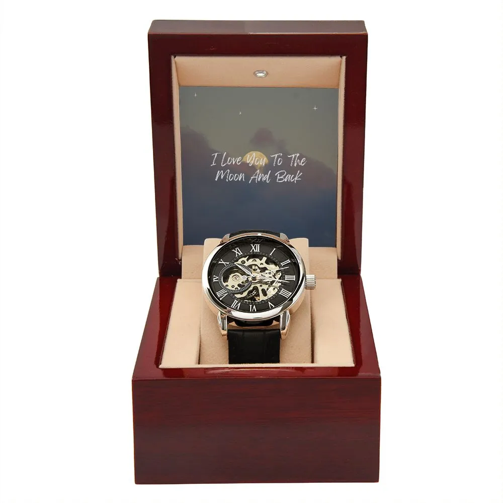 Men's Openwork Watch Gifts for Husband, Boyfriend, Fiancé Gifts Water Resistant
