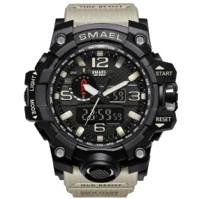 Mens Sports Dual Display Analog Digital LED Electronic Quartz Wristwatches Waterproof Swimming Military Watch