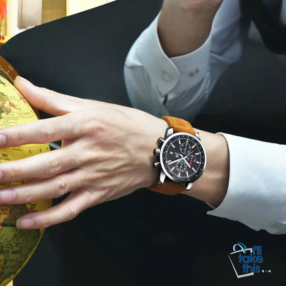 Mens Watches Luxury Sport Wristwatch Chronograph Quartz movement Watch ⌚