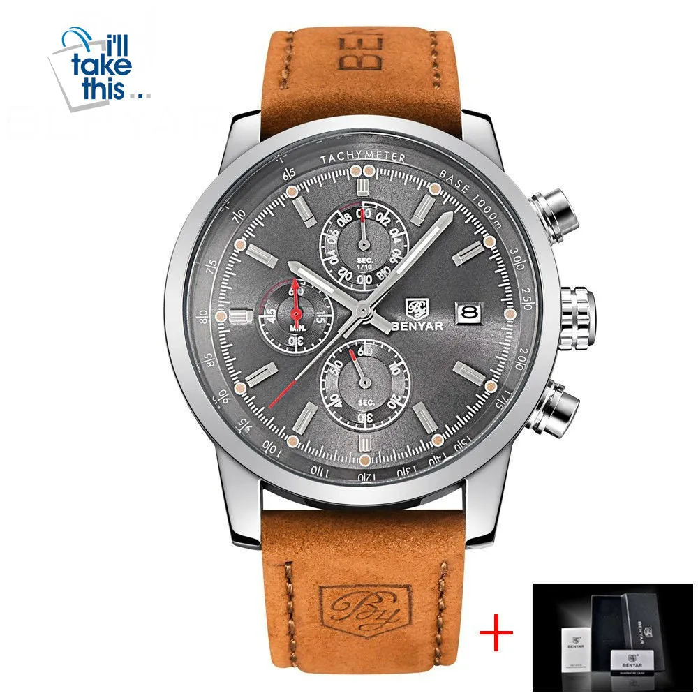 Mens Watches Luxury Sport Wristwatch Chronograph Quartz movement Watch ⌚