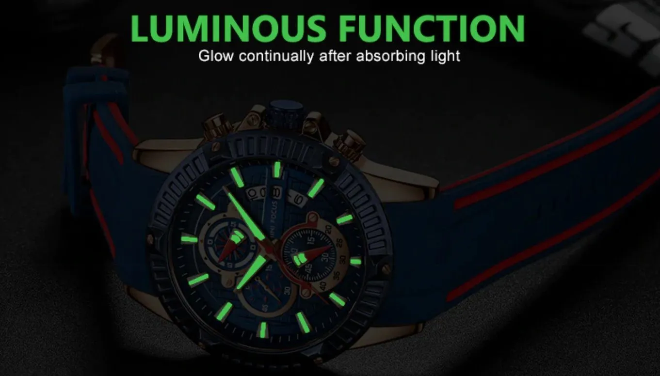 MFPro™ Men's Blue Casual Sports Quartz Waterproof Wrist Watch