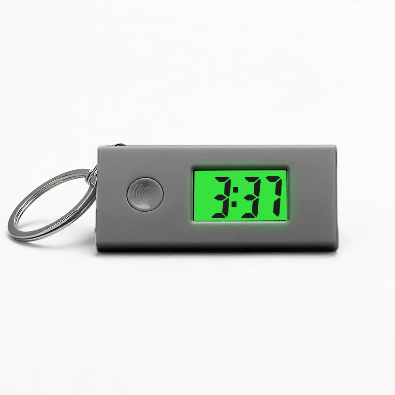 Mini Portable Keychain Luminous ABS Digital Electronic Clock Student Exam Silent Library Study Pocket Watch Backlight LCD Display Small Desk Clocks