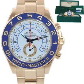 MINT 2017 PAPERS BLUE HANDS Rolex Yacht-Master 2 Yellow Gold 116688 44mm Watch