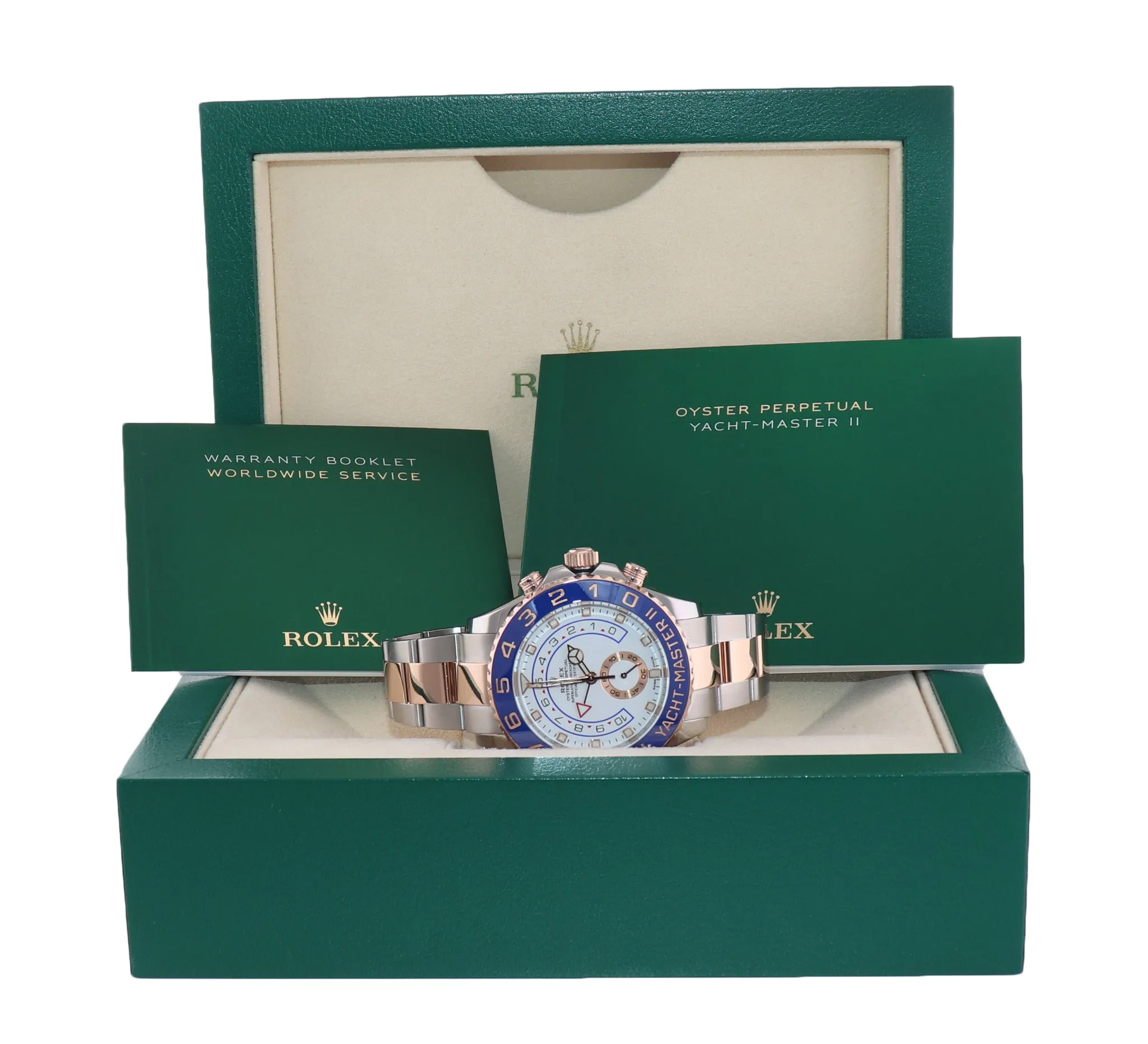 MINT 2022 Rolex Yacht-Master II 116681 Steel Everose Gold Mercedes Hands Watch