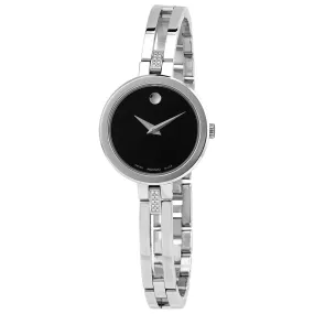 Movado Esperanza Quartz Black Dial Ladies Watch 0607471