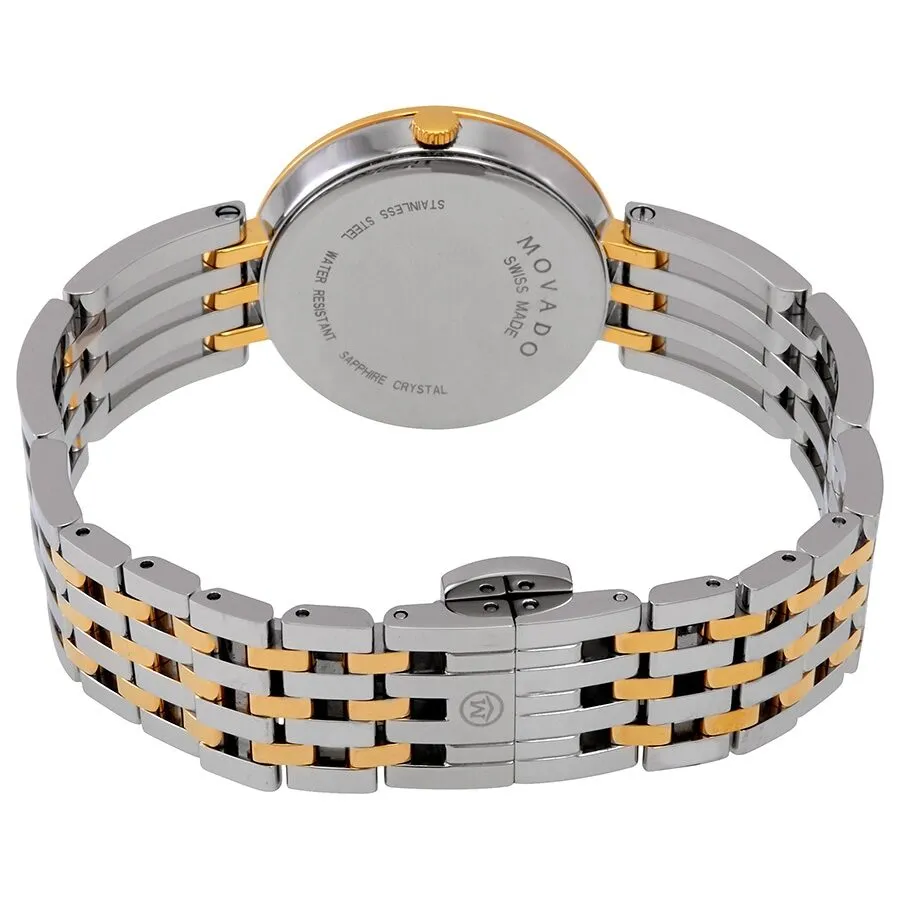 Movado Esperanza White Mother of Pearl Diamond Dial Ladies Two Tone Watch 0607305