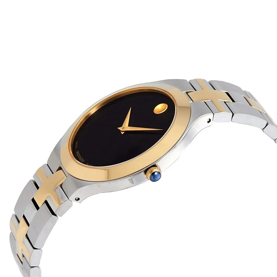 Movado Juro Quartz Black Dial Men's Two-tone Watch 0607443