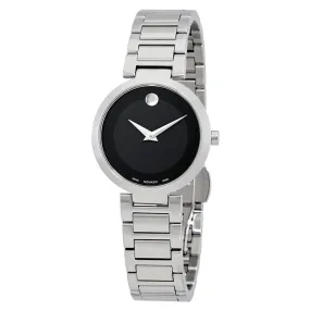 Movado Modern Classic Black Dial Stainless Steel Ladies Watch 0607101