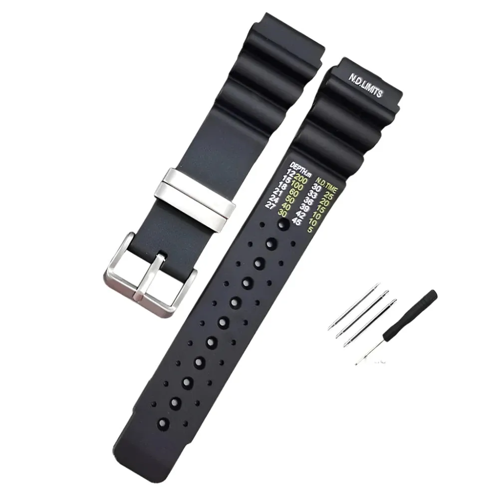 ND Limits Diver Rubber Silicone Strap for Seiko, Citizen, and Promaster