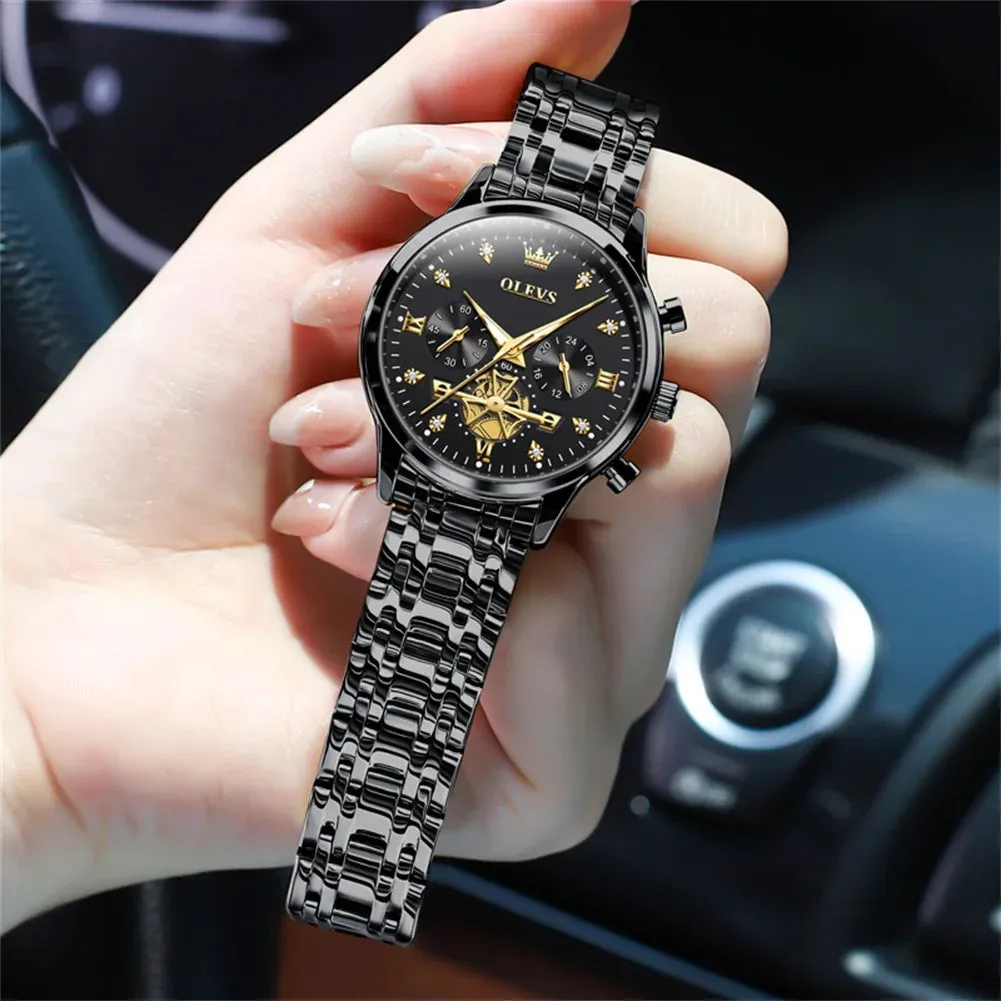 OLEVS Women's Elegant Fashion Quartz Watch | Multifunction Chronograph, Waterproof, Luminous Wristwatch