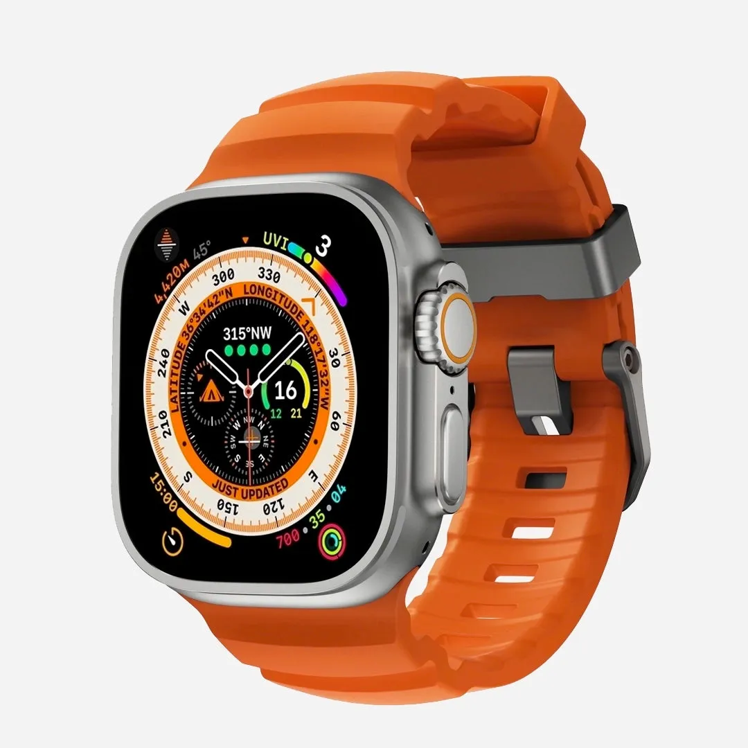 Orange Rugged Sport Strap for Apple Watch